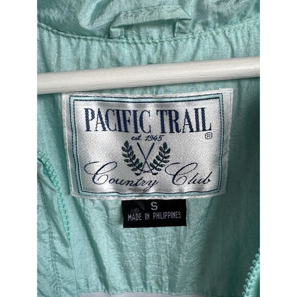 VINTAGE 80s 90s Windbreaker Jacket Light Blue Size Small Pacific Trail - Picture 2 of 8